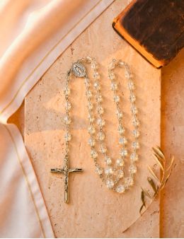 Chapelet cristal, médaille de l'Apparition de Lourdes
