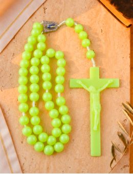 Chapelet corde phosphorescent, grosses perles