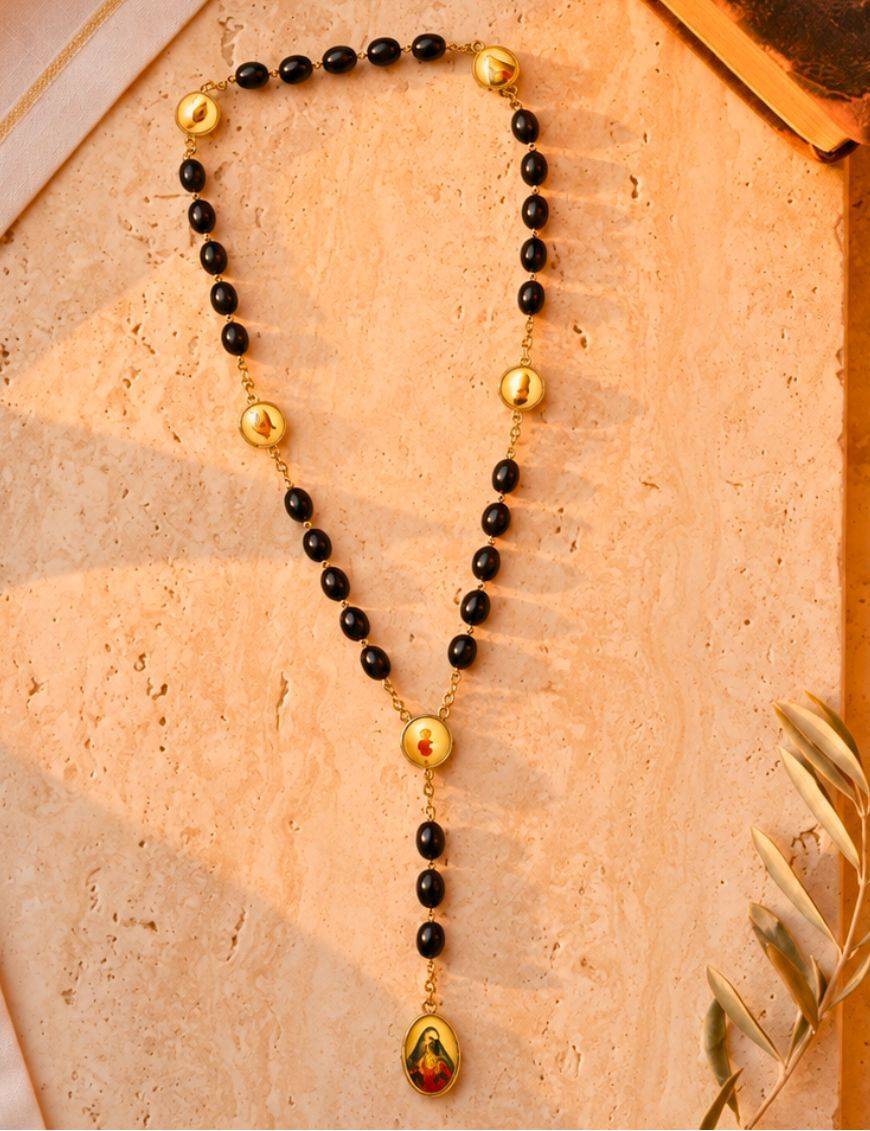 Chapelet - 5 plaies - Noir
