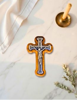 Croix Olivier/métal - Cordon