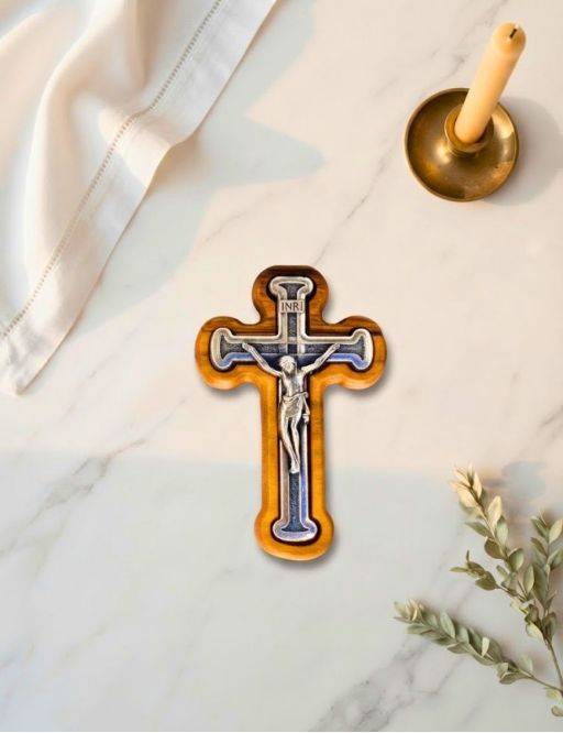 Croix Olivier/métal - Cordon