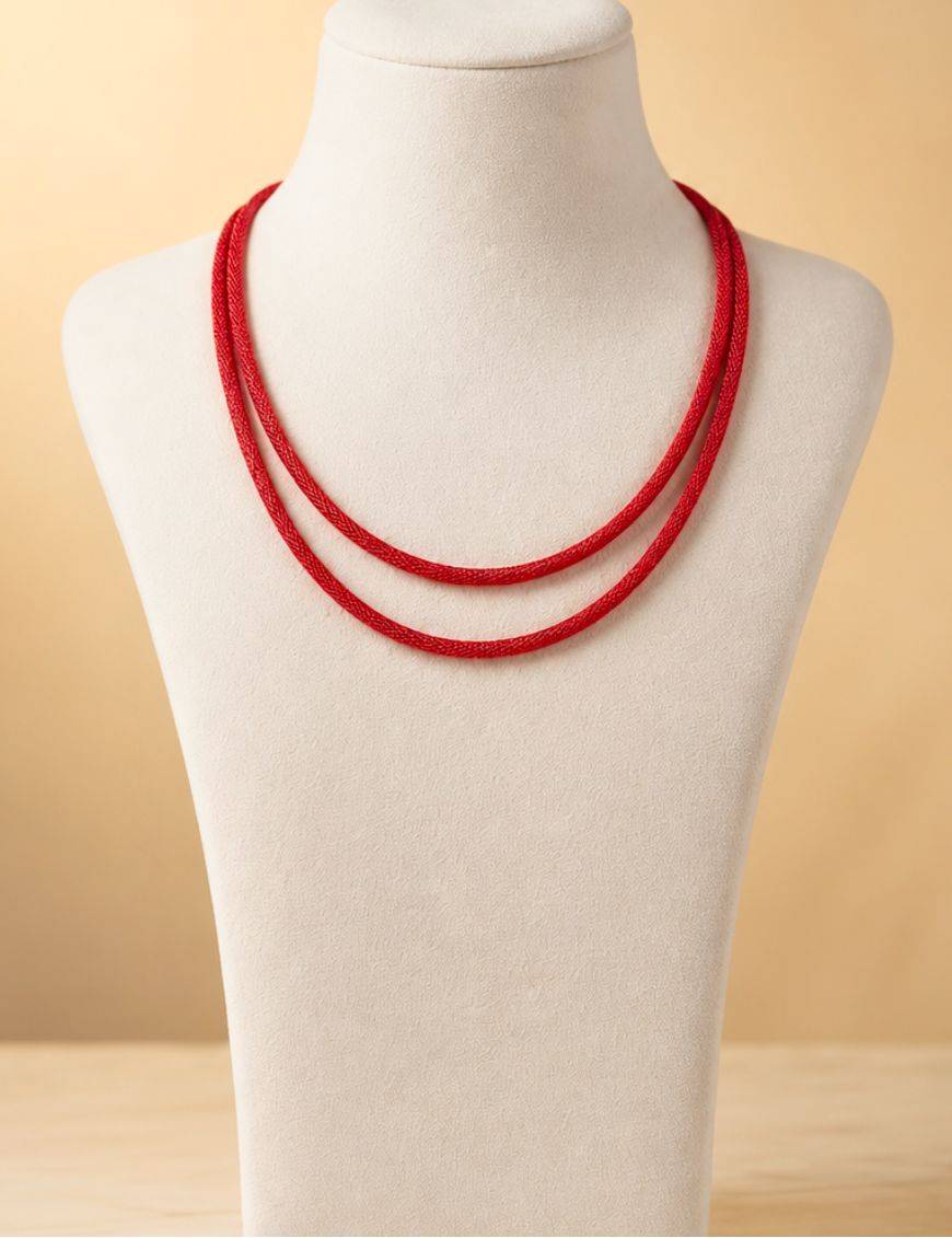 Collier/Chaîne métal - 60 cm - Rouge