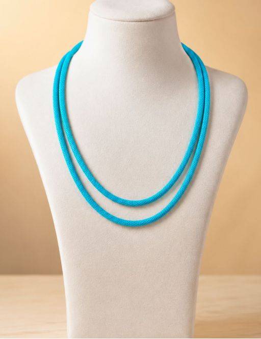 Collier/Chaîne métal - 60 cm - Bleu