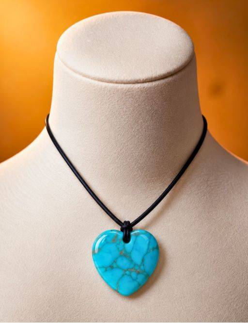 Pendentif coeur Zodiac Scorpion Turquoise