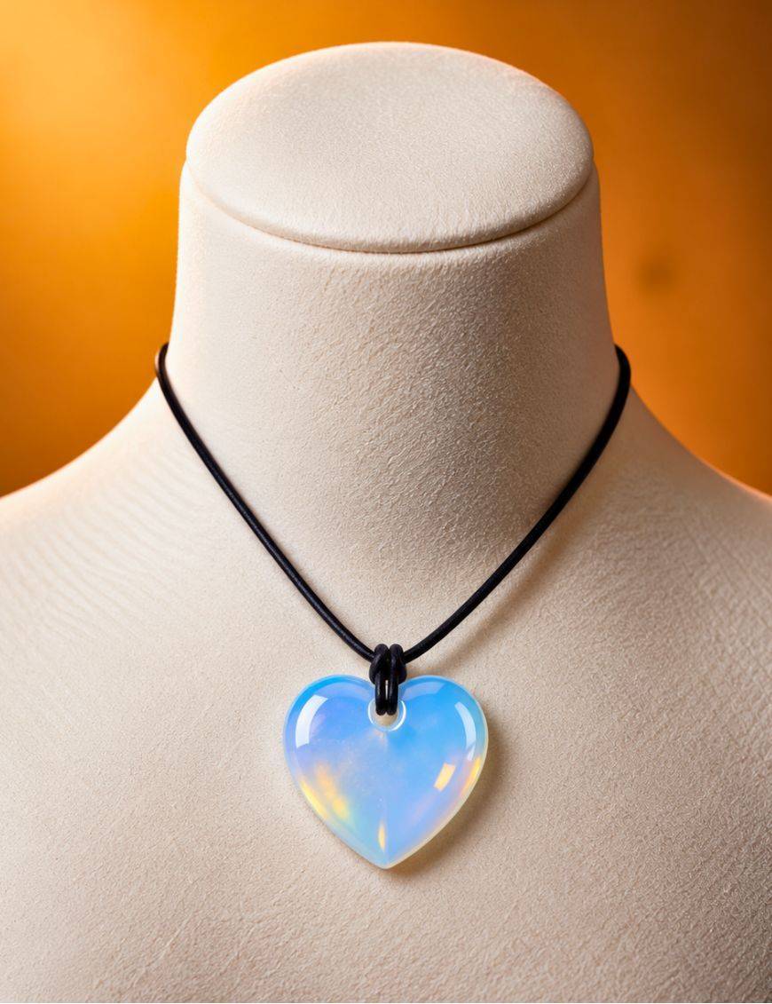 Pendentif coeur Zodiac Cancer Opalite 