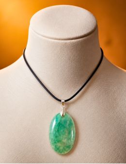 Pendentif Amazonite ovale + cordon