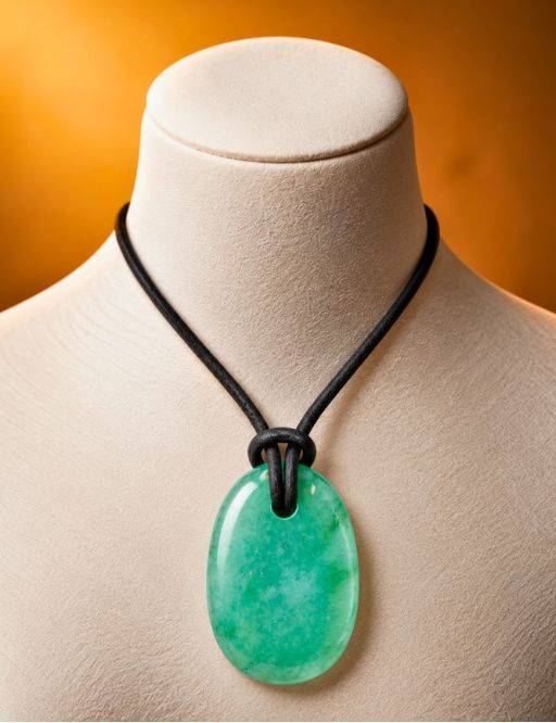 Collier corde et pendentif Aventurine ovale