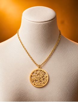  Pendentif Acier inoxidable Doré - Tétragrammaton - 28mm