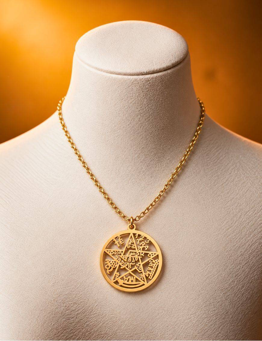  Pendentif Acier inoxidable Doré - Tétragrammaton - 28mm