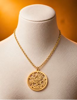  Pendentif Acier inoxidable Doré - Tétragrammaton - 28mm
