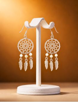 Lot boucles d'oreilles et Pendentif - Blanc - Argent