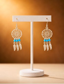 Lot boucles d'oreilles et Pendentif - Bleu - Argent