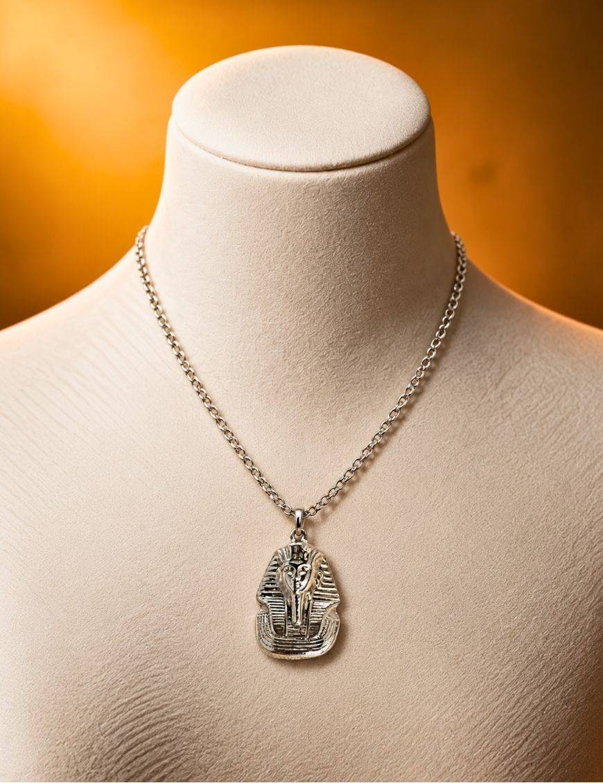 Pendentif Toutânkhamon argenté | Masque du pharaon