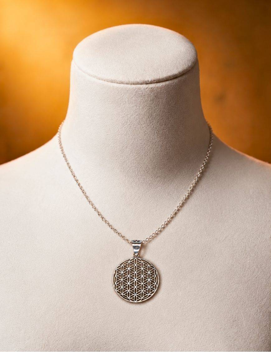 Pendentif Fleur de Vie argent 925 30 mm | Mandala de méditation