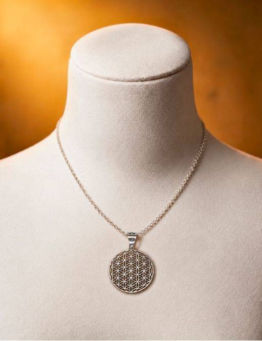 Pendentif Fleur de Vie argent 925 30 mm | Mandala de méditation