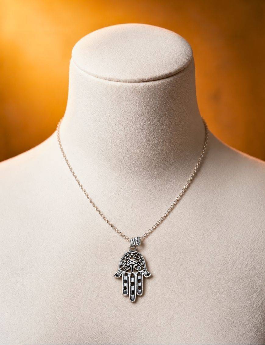 Pendentif Khasma argent 925 | Amulette mauvais œil