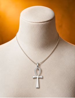 Pendentif Croix Ankh - Argent - 4 cm