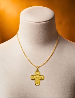 Pendentif Croix chrétienne en plaqué or