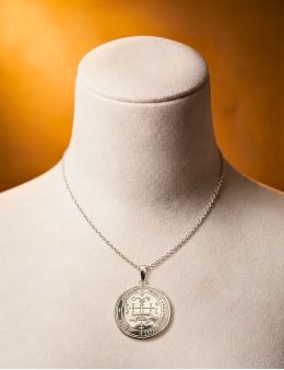 Pendentif médaille Archange Gabriel - argent 925 - 3 cm
