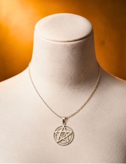 Pendentif pentacle et spirale argent 925