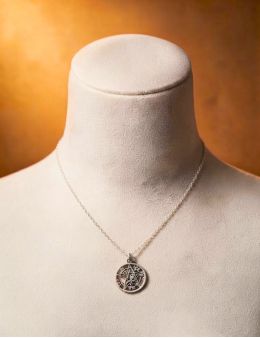 Pendentif Tétragrammaton cerclé en argent 20 mm
