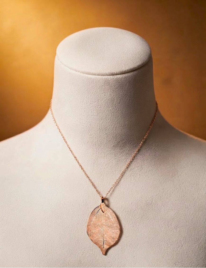 Pendentif Feuille acier inoxydable