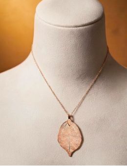 Pendentif Feuille acier inoxydable