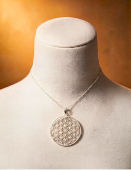 Pendentif Fleur de vie argent 925 - Diamètre 4 cm