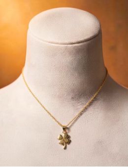 Pendentif Trèfle à 4 feuilles en plaqué or