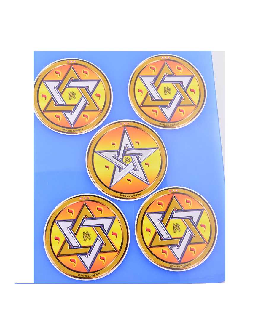 Quadrilatères de protection - 4 hexagrammes et 1 pentagramme