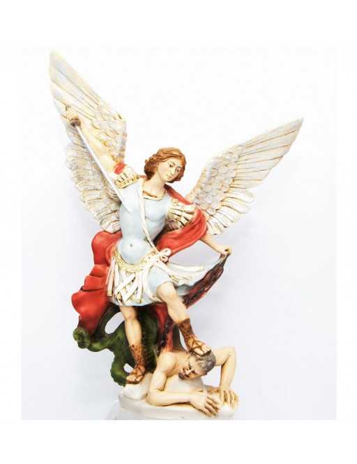 Statue St Michel - résine peinte 20 cm