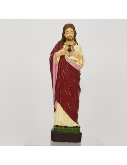 Statue Sacré Coeur de Jésus - résine peinte