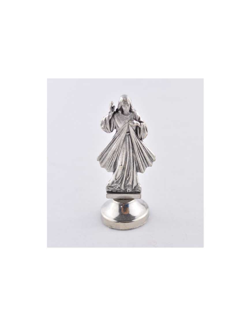 Statue métal Christ Miséricordieux - Socle Adhésif - 5,5 cm
