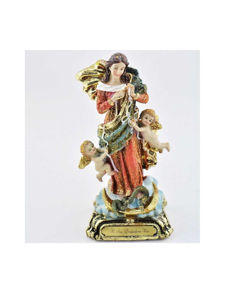Statue Marie qui défait les noeuds en résine 15 cm 