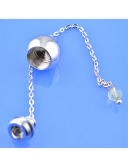 Pendule métal chrome goutte avec chaîne chromée