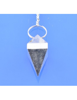 Pendule métal argenté pyramidal avec chaîne argentée