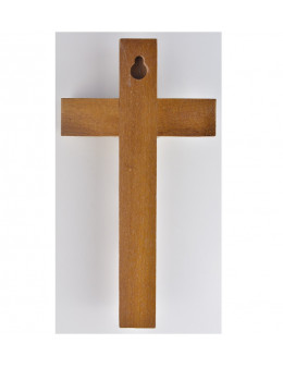 Croix en bois 17 cm et Christ métallique 
