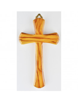 Croix évasée en bois d'olivier 15 cm