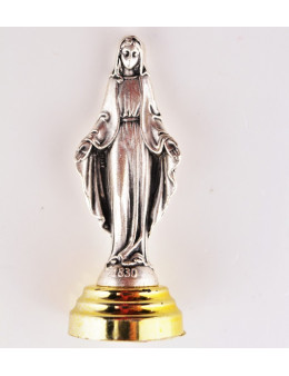 Statuette Vierge Mirculeuse socle doré 6 cm