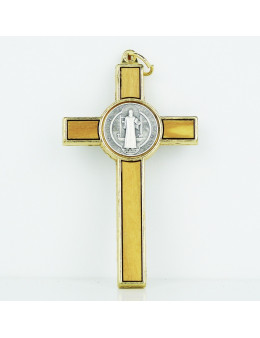 Croix en métal doré et bois d'olivier