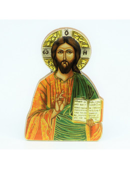 Magnet en bois Christ Pantocrator 7 cm