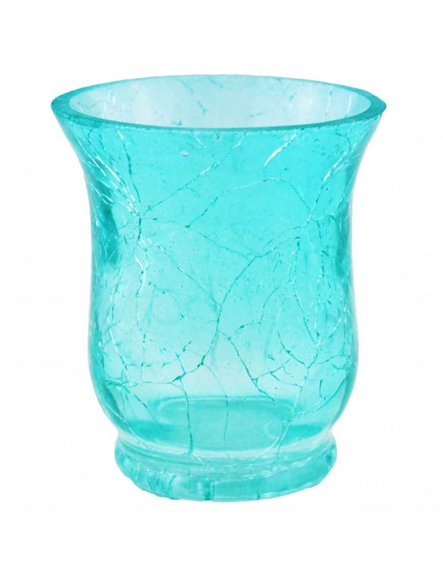 Photophore en verre craquelé évasé