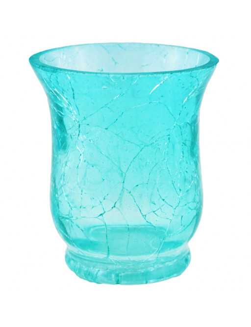 Photophore en verre craquelé évasé