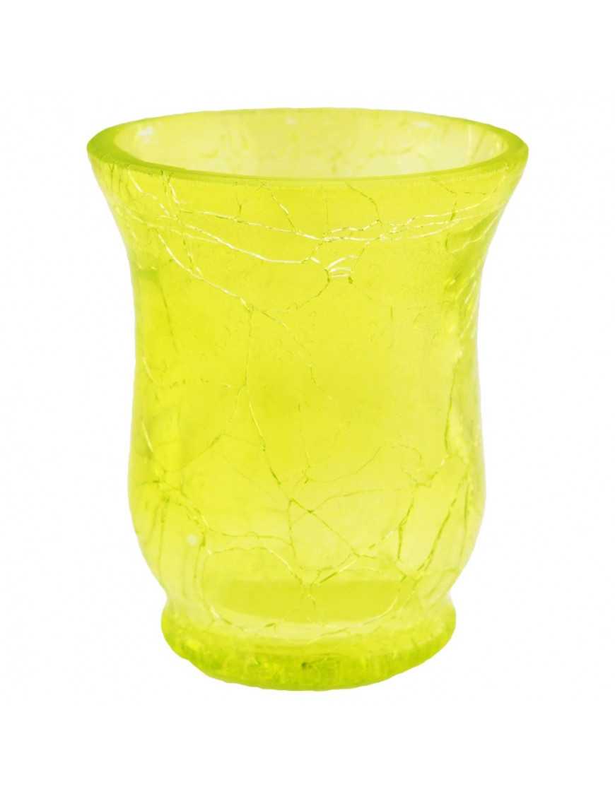 Photophore en verre craquelé évasé