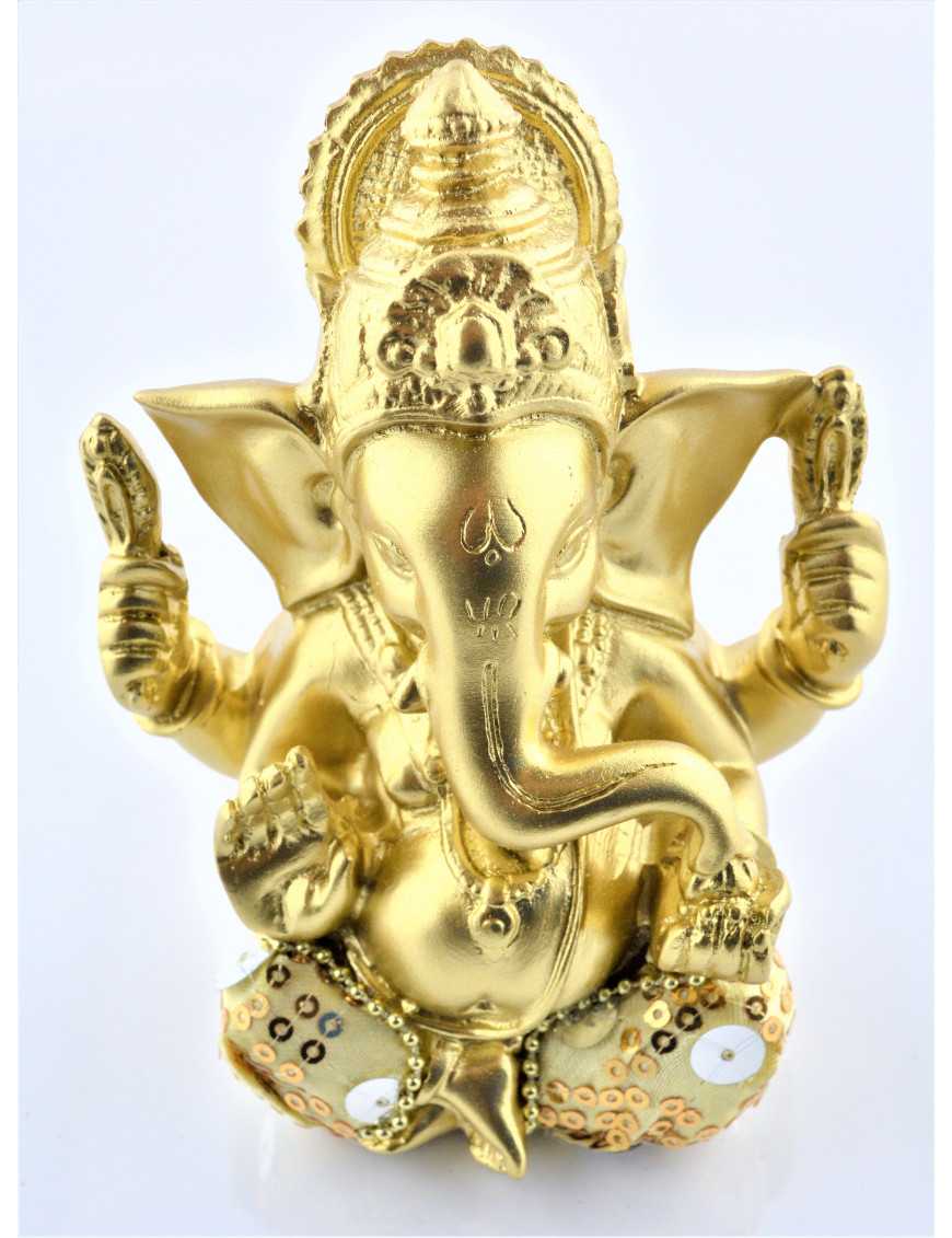 Statuette Ganesha assis 11,5 cm doré