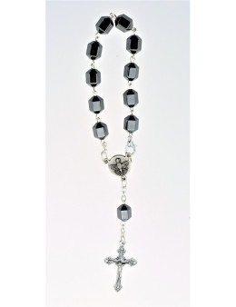 Dizainier chaîne et perles hématite avec fermoir
