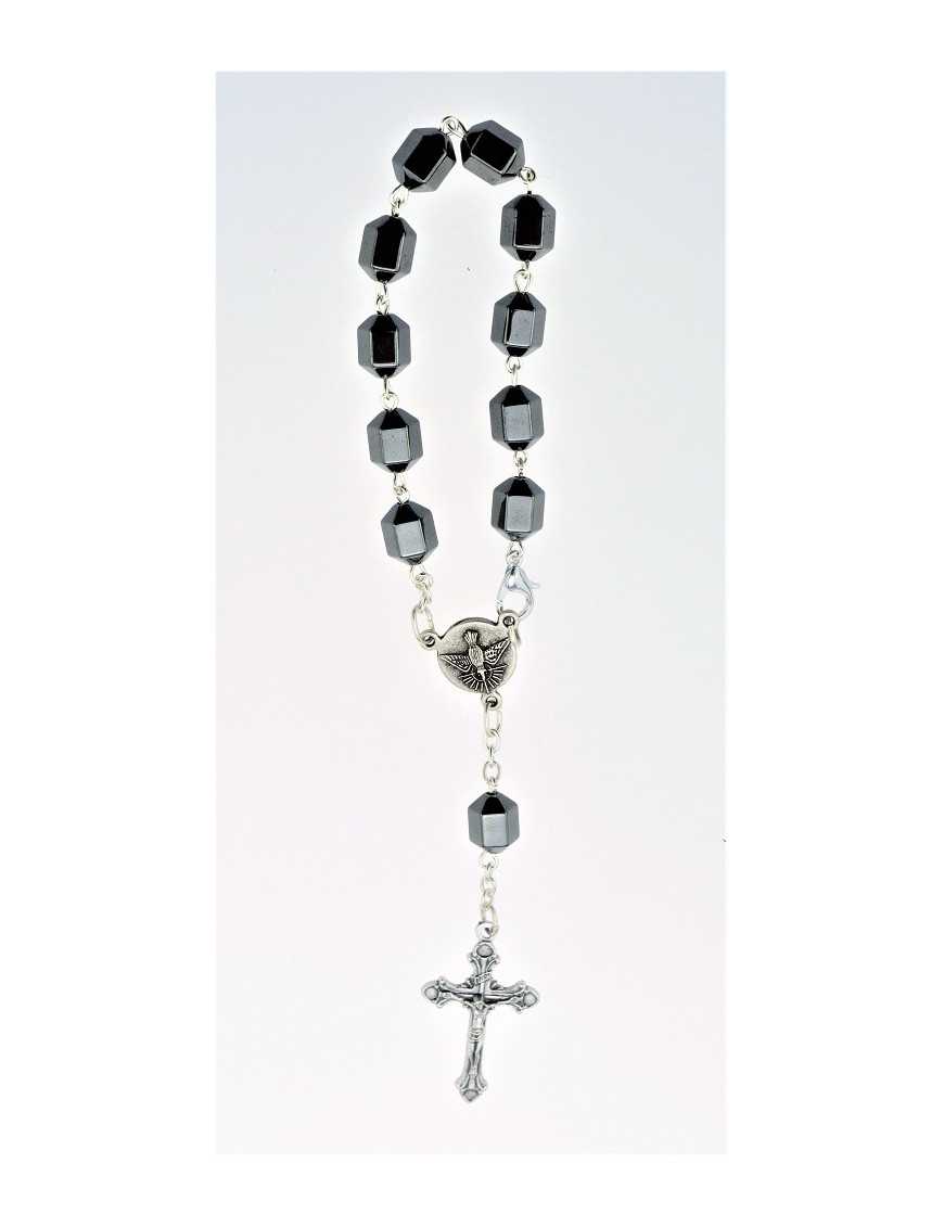 Dizainier chaîne et perles hématite avec fermoir