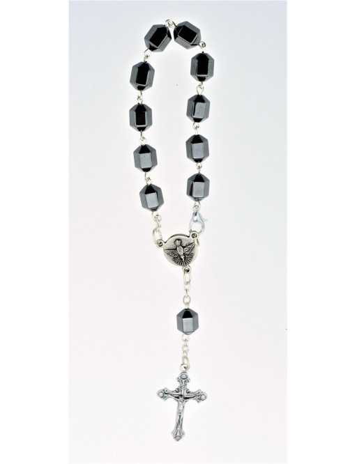 Dizainier chaîne et perles hématite avec fermoir
