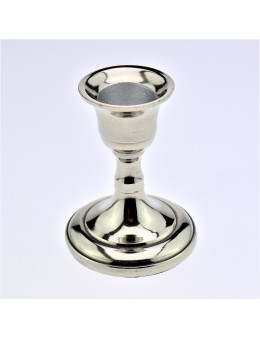 Bougeoir métal argenté 8 cm