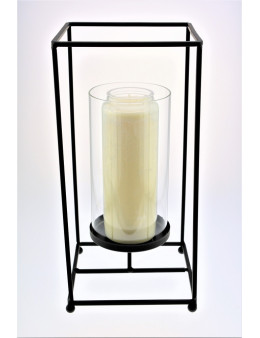Photophore métal et verre 31,5 cm